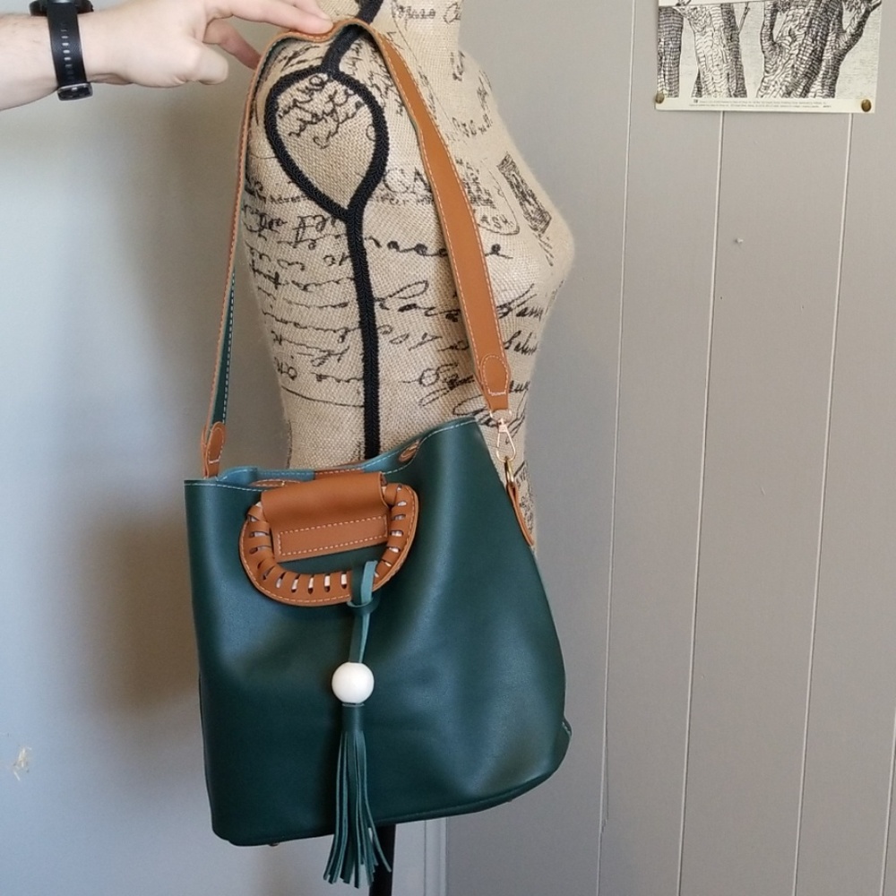 Blue or Green Tasseled Bag - Picture 5 of 7